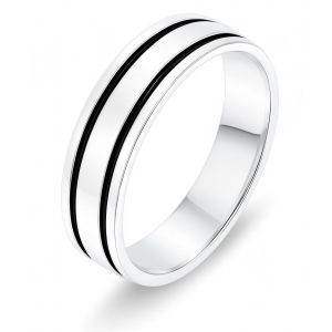 Alliance Argent et email Noir