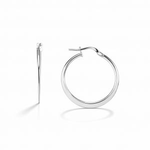 Creoles Argent rhodie 1 5x24mm