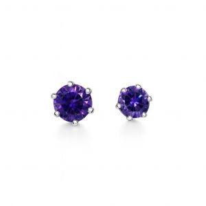 Boucles d oreilles Argent Oxyde Violet Rond 5mm