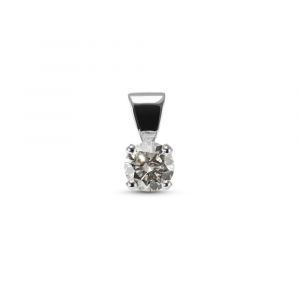 Pendentif Solitaire Or Blanc 750 Diamant 0.46 carat G Si2