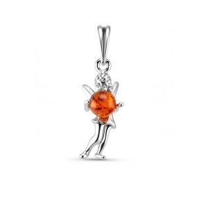 Pendentif Fee Ambre Rond Petit Modele