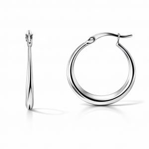 Creoles Argent rhodie 2 6x23mm