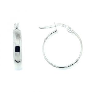 Creoles Or Blanc 375 Section Ovale 4x2mm Diam. 18mm