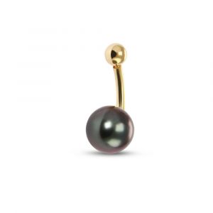 Piercing pour nombril en Or Jaune 750 et Perle de Tahiti 8mm