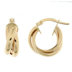 Creoles anneaux entrelaces Or Jaune 375