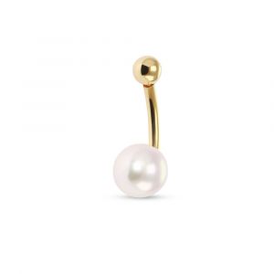 Piercing nombril Or Jaune 750 Perle Akoya 7.5mm