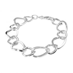 Bracelet Argent gros maillons ovales ondules