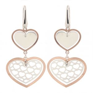 Boucles d oreilles Coeurs en argent 925 rhodie et rose