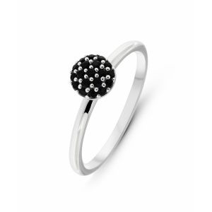 Bague en Argent 925 rhodie et Oxyde de zirconium Noir