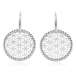 Boucles d oreilles fleur de vie en Argent 925 Rhodie