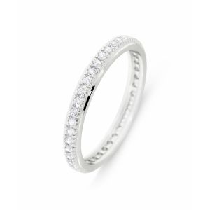 Alliance tour complet en Argent 925 rhodie et Oxyde de zirconium