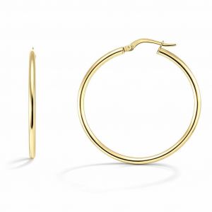 Creoles Argent dore section ronde 3x20mm