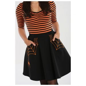Jupe Hell Bunny Miss Muffet Mini : Couleur - Orange, Taille - M