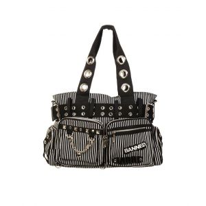Sac Banned Clothing Handcuff Noir/Blanc : Taille - TU