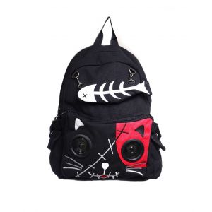 Sac Banned Clothing Kitty Speaker Noir/Rouge : Taille - TU