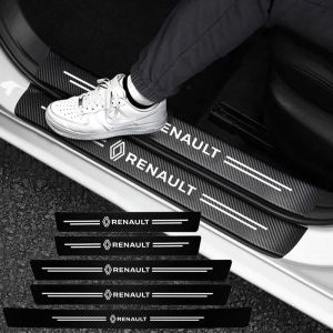 Autocollant de seuil intérieur de voiture en Fiber de carbone, pour Renault Clio Megane Trafic