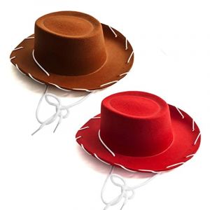 Chapeau Cowboy en Feutre Rouge Marron pour Enfants D&eacute;guisement Accessoire Costume Tenue
