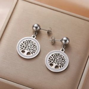 Dawapara-Boucles d'Oreilles Arbre de Vie Filig123, Pendentif Arbre G&eacute;n&eacute;alogique, Bijoux Wiccan,