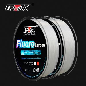 FTK 100m ligne de leurre de pêche en fluorocarbone 4.13-34.32LB ligne de pêche à la mouche Leader en