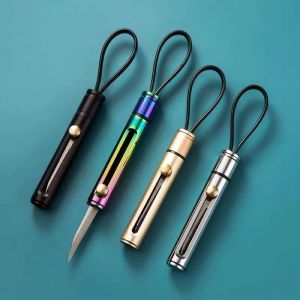 Couteau à pousser en acier inoxydable, couteau Express, porte-clés pendentif, couteau utilitaire de