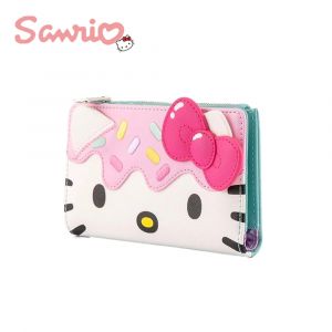 Nouveau Sanrio Hello Kitty Loungefly portefeuille pochette sac à main femme sac à cartes Double pli