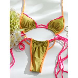 Rinabe-Maillot de bain bandage pour femmes, triangle, bikini, micro string, sexy, brésilien,