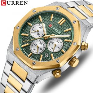Curren 8440 hommes montre affaires militaire montre-bracelet 6 mains chronographe Quartz décontracté