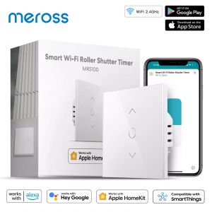 Meross-Joli Intelligent WiFi pour Volet Roulant, avec Minuterie, Moteur Électrique, pour Rideau,
