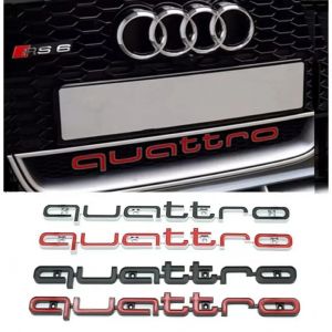 Emblème de calandre de voiture ABS 3D, pour Audi Quattro Logo A3 A4 A5 A6 A6L A7 A8 Q3 Q5 Q7 S3 S4