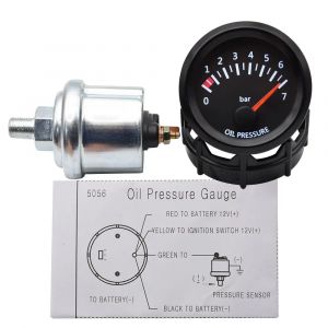 Manomètre de pression d'huile de voiture universel 2 "52mm 12V 0-7Bar jauge de presse d'huile