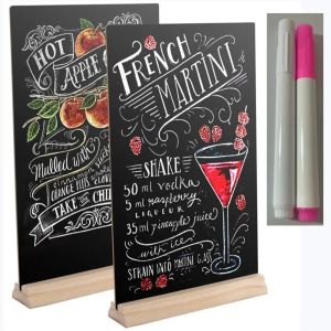 Panneau de tableau noir britannique avec support de base, menu, craie, panneaux PRFood, tableaux
