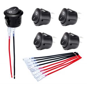 5 pièces interrupteur à bascule rond ON Off SPST 20mm Mini interrupteur à bascule 12V pour voiture