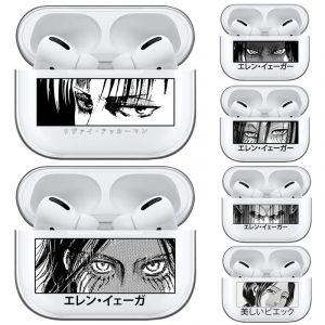 Étui Transparent Anime attaque sur Titan pour Airpods Pro 3 2 1 Shingeki No Kyojin Levi Eren Yeager,