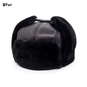 2025 nouveau chaud russie adulte casquettes hommes 100% naturel véritable peau de mouton en cuir