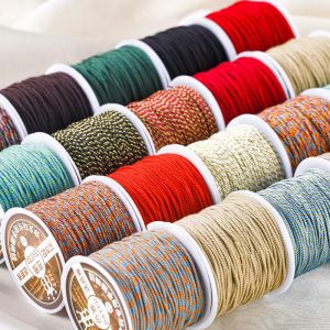 Corde en fil de coton 1.0/1.2/1.5mm, cordon en macramé à nœud chinois pour la fabrication de bijoux
