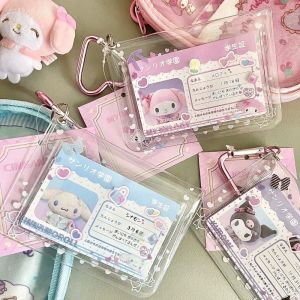 Dessin animé enfants PVC Transparent Kuromi 3 pouces porte-carte mignon Hello Kitty mélodie cannelle