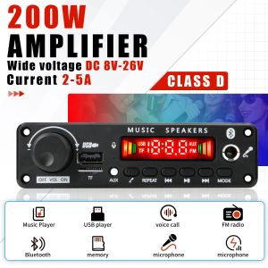 Amplificateur numérique domestique 200W, carte décodeur MP3, puissance Audio 12V 100W, Bluetooth FM