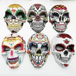 Masque de tête de mort pour Halloween, mascara mexicain, accessoires complets, os, festivals,