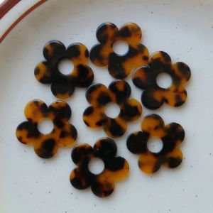 Boucle d'oreille en acétate acrylique imprimé léopard, fleurs de prunier tachetées, accessoires de