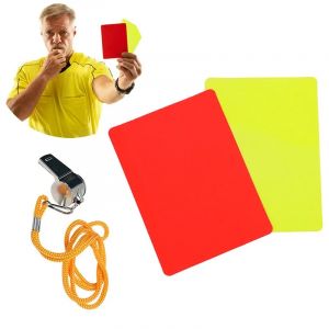 Sifflet d'arbitre de Football, outils de carte rouge et jaune, Kit d'arbitre de Match de ballon de