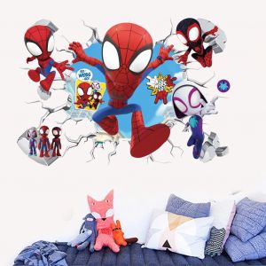 Mignon mini Spiderman Super héros Stickers muraux pour chambre d'enfants décoration maison chambre