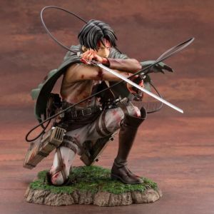Attaque sur Titan Levi Ackerman Action Figure, Collection Shingeki no Kyojin Statue, Battle Damage