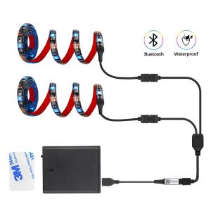 Coolo DC 5V USB LED bande 5050 &eacute;tanche RGB lumi&egrave;re LED 1M / 2M / 2x50cm 100cm APP Bluetooth contr&ocirc;le