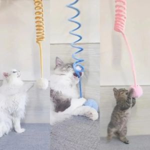 Jouet pour chat, b&acirc;ton Teaser, corde &agrave; ressort, boule de poils de lapin, ventouse, jouet en peluche