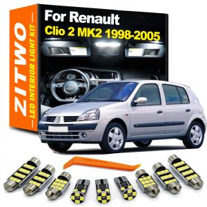 ZITWO 8 pi&egrave;ces lampe de v&eacute;hicule pour Renault Clio 2 II MK2 1998-2002 2003 2004 2005 LED int&eacute;rieur