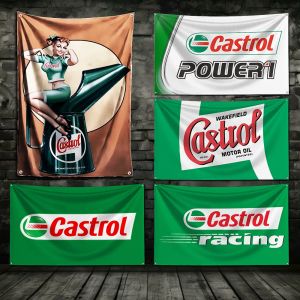 Drapeau d'huile moteur C-Castrols 3x5 pieds, bannière d'impression numérique en Polyester pour