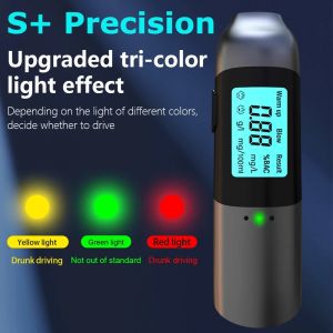Testeur d'alcool sans contact, alcoomètre de haute précision, Rechargeable par USB, avec écran LCD,