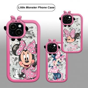 Coque de téléphone rose Minnie Mouse, pour iPhone 15 14 13 12 11 Pro Max XS Max X XR 7 8 Plus 6S 5s