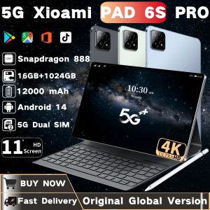 XioMi-Tablette Pad 6s Pro, Android 14, Snapdragon 888, 11 ", HD, 16 Go + 1 To, 12000mAh, 5G