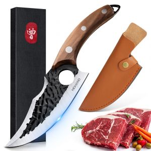 Couperet à viande pour désosser de cuisine en acier inoxydable, couteau forgé à la main, machette à